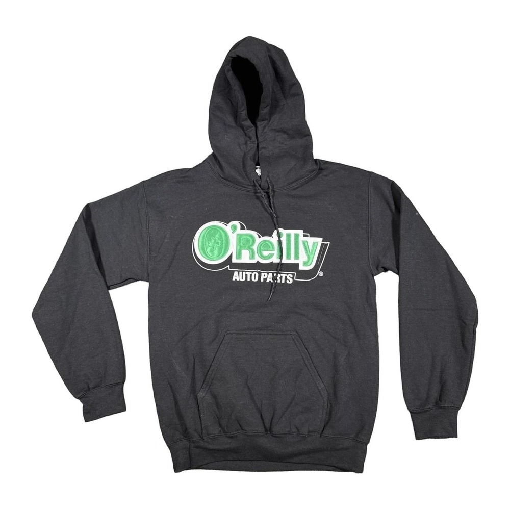 Gildan‎ O'Reilly Auto Parts Graphic Hoodie Mens Small Black Heavy Blend Pullover